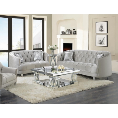 Coaster Avonlea 2-piece Tufted Living Room Set Grey Model 508461-S2