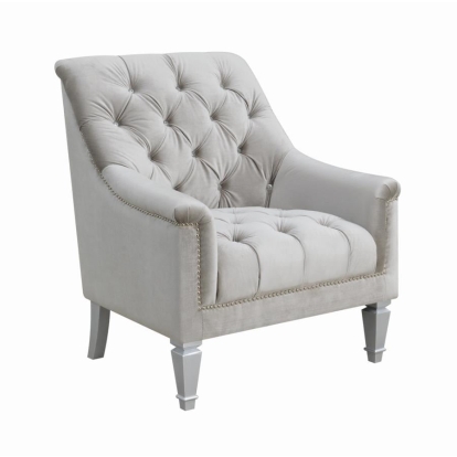 Coaster Avonlea Sloped Arm Tufted Chair Grey Model 508463