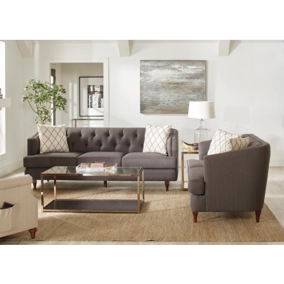 Coaster Shelby 2-piece Tufted Upholstered Living Room Set Grey and Brown Model 508951-S2