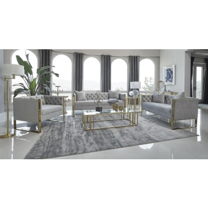 Coaster Eastbrook 2-piece Tufted Back Living Room Set Grey Model 509111-S2