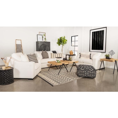 Coaster Ashlyn 2-piece Upholstered Sloped Arms Living Room Set White Model 509891-S2