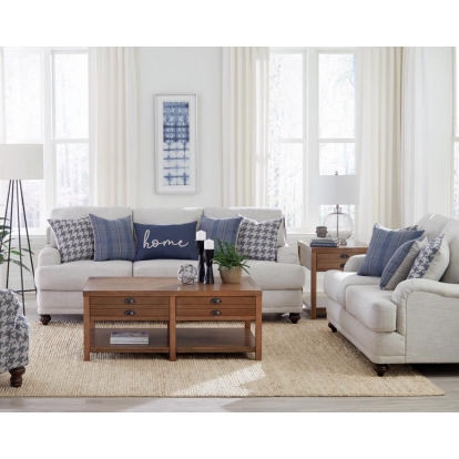 Coaster Glenn 2-piece Recessed Arms Living Room Set Light Grey Model 511091-S2