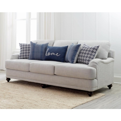 Coaster Glenn Recessed Arms Sofa Light Grey Model 511091