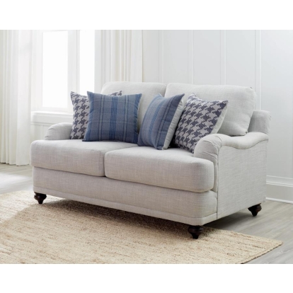 Coaster Glenn Recessed Arms Loveseat Light Grey Model 511092