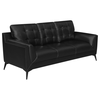 Coaster Moira Upholstered Tufted Sofa with Track Arms Black Model 511131
