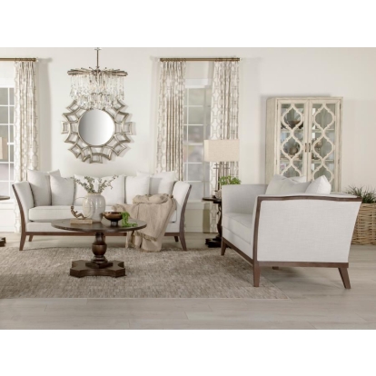 Coaster Lorraine 2-piece Upholstered Living Room Set with Flared Arms Beige Model 511191-S2