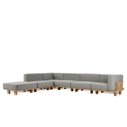 Classic Home Hudson Outdoor 6pc Sectional Natural/Gray Model 53051614SC1