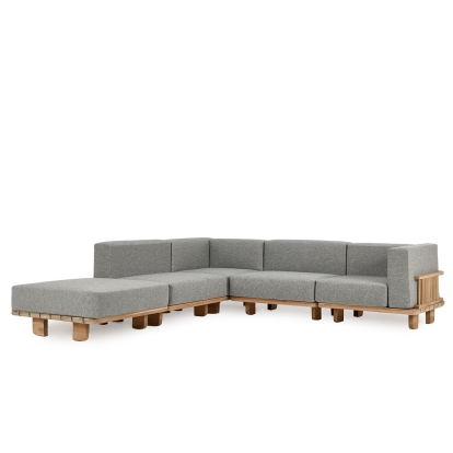 Classic Home Hudson Outdoor 5pc Sectional Natural/Gray Model 53051614SC2