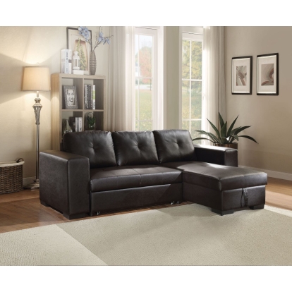 ACME Lloyd Reversible Sectional Sofa With Sleeper & Storage Model 53345