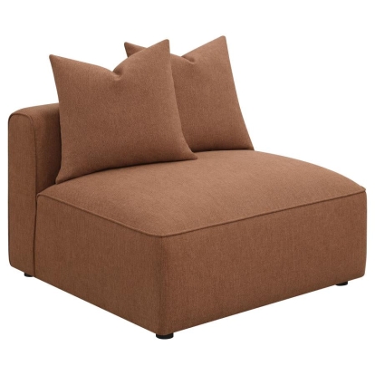 Coaster Jennifer Upholstered Tight Back Armless Chair Terracotta Model 551591
