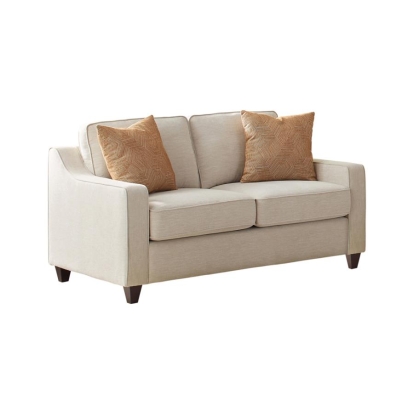 Coaster Christine Upholstered Cushion Back Loveseat Beige Model 552062