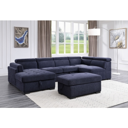 ACME Nekoda Sectional Sofa With Storage & Ottoman Model 55520