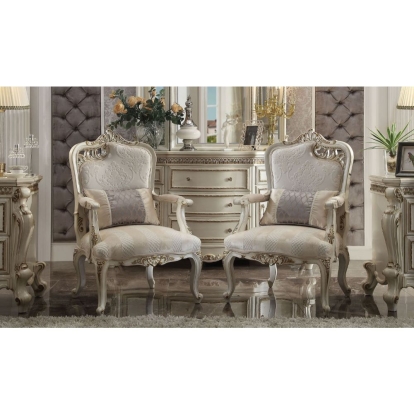 ACME Picardy Chair With Pillow (Rf Leaf) Model 56884