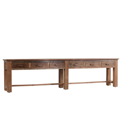 Classic Home Ezra Reclaimed Wood 6Dwr Console Table Model 59012107