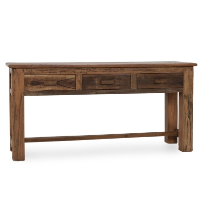 Classic Home Ezra Reclaimed Wood 3Dwr Console Table Natural Model 59012109