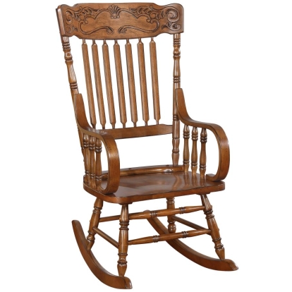 Coaster Sara Back Rocking Chair Warm Brown Model 600175