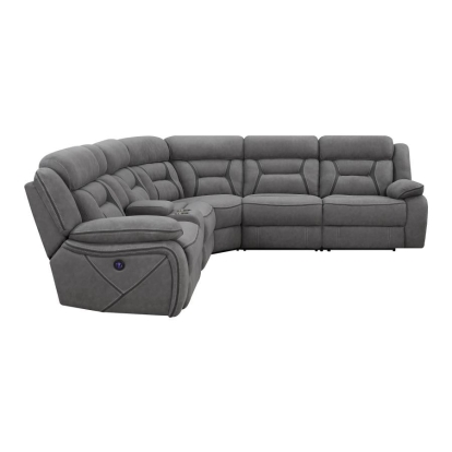 Coaster Higgins Four-Piece Upholstered Power Sectional Grey Model 600370