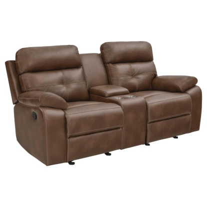 Coaster Damiano Button Tufted Glider Loveseat Tri-tone Brown Model 601692