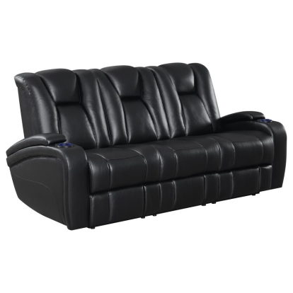 Coaster Delange Power^2 Sofa with Headrests Black Model 601741P