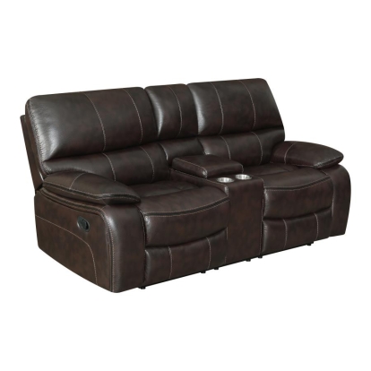 Coaster Willemse Motion Loveseat with Console Dark Brown Model 601932