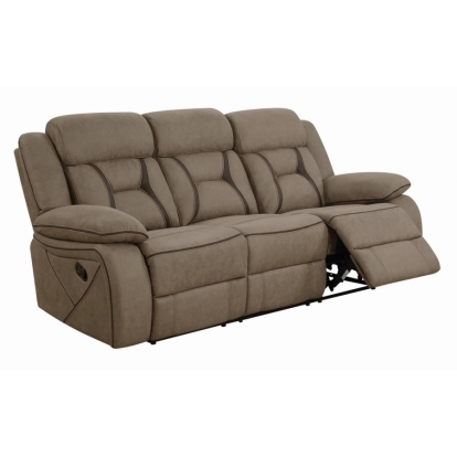Coaster Higgins Pillow Top Arm Upholstered Motion Sofa Tan Model 602264