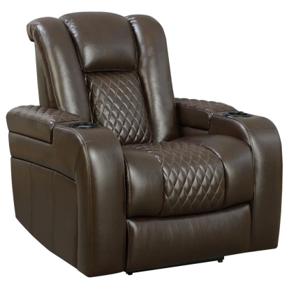 Coaster Delangelo Power^2 Recliner with Cup Holders Brown Model 602306P