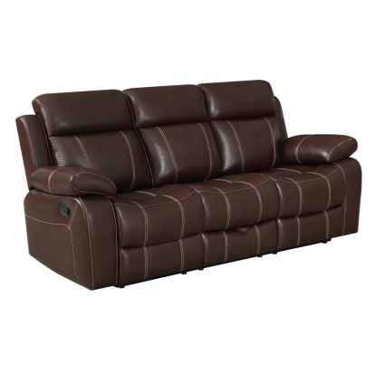 Coaster Myleene Motion Sofa with Drop-down Table Chestnut Model 603021