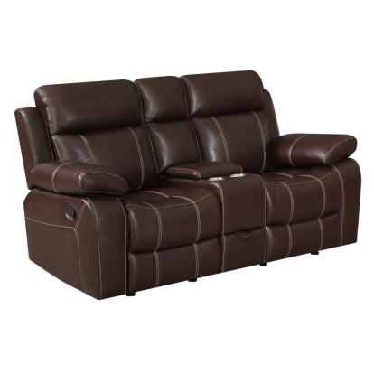 Coaster Myleene Glider Loveseat with Console Chestnut Model 603022