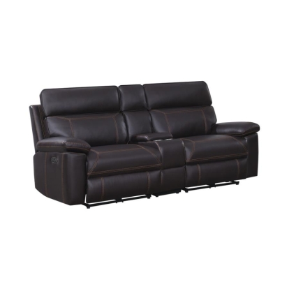 Coaster Albany Upholstered Power Reclining Seat and Power Headrest Loveseat with Console Model 603292PP