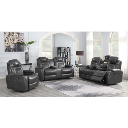 Coaster Korbach 3-piece Power^2 Living Room Set Charcoal Model 603414PP-S3