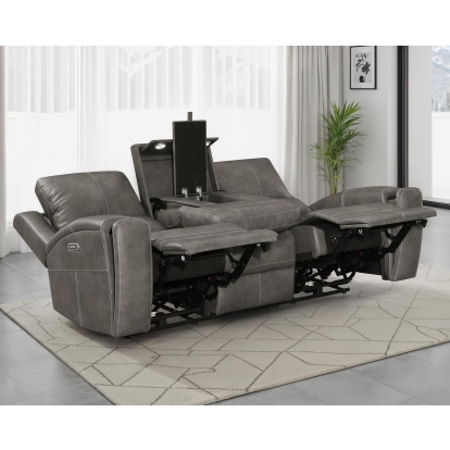 Coaster Brickston Transitional Triple Power Reclining Sofa Model 603431Ppp