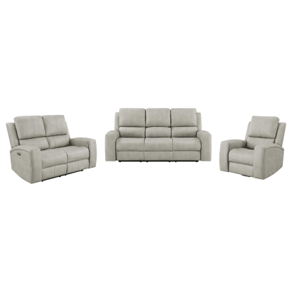 Coaster Brickston Transitional Triple Power Reclining Sofa Model 603434Ppp-S3