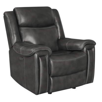 Coaster Shallowford Upholstered Power^2 Glider Recliner Hand Rubbed Charcoal Model 609323PP