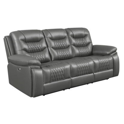 Coaster Flamenco Tufted Upholstered Power Sofa Charcoal Model 610204P