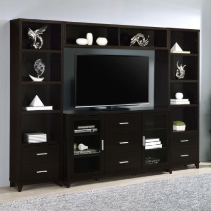 Coaster Lewes 2-door TV Stand with Adjustable Shelves Cappuccino