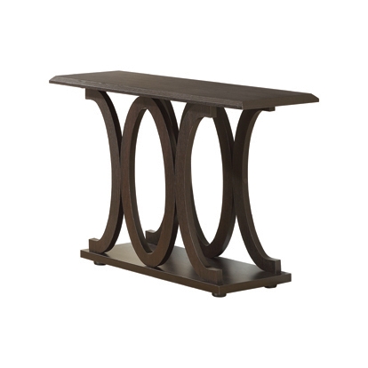 Coaster Shelly C-shaped Base Sofa Table Cappuccino