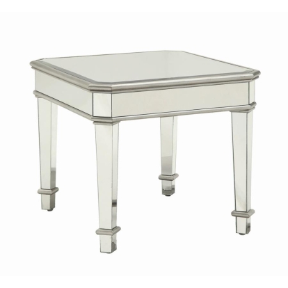 Coaster Eisley Square Beveled Top End Table Silver Model 703937