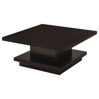 Coaster Reston Pedestal Square Coffee Table Cappuccino Model 705168
