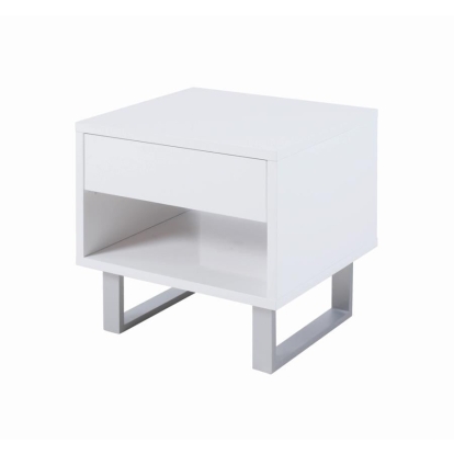Coaster Atchsion 1-drawer End Table High Glossy White Model 705697