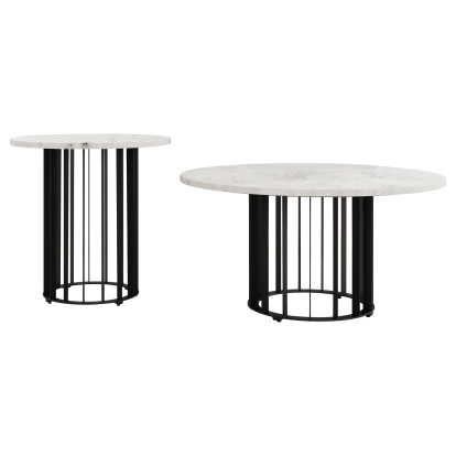 Coaster Haven Contemporary White Marble Coffee Table Model 706208-S2
