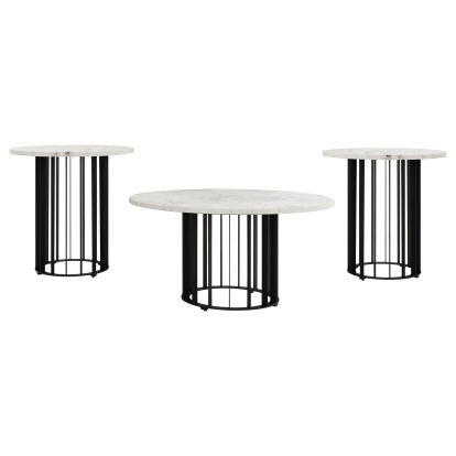 Coaster Haven Contemporary White Marble Coffee Table Model 706208-S3