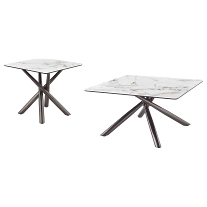 Coaster Carvell Contemporary Mirage White Coffee Table Model 708138-S2