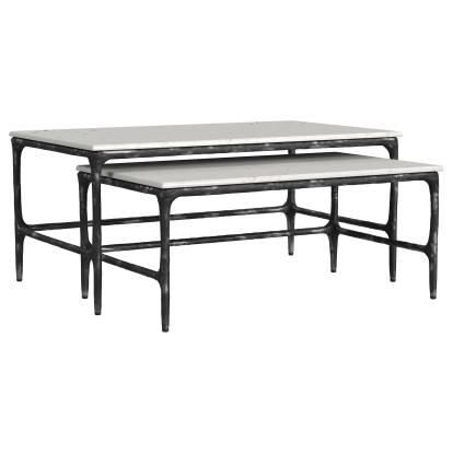 Coaster Ebby Modern Classics White Marble Large Table Model 710740