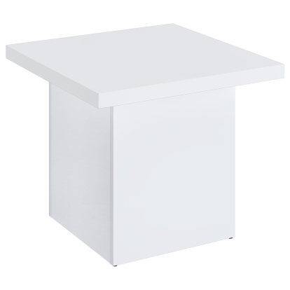 Coaster Devar Contemporary White High Gloss End Table Model 710897