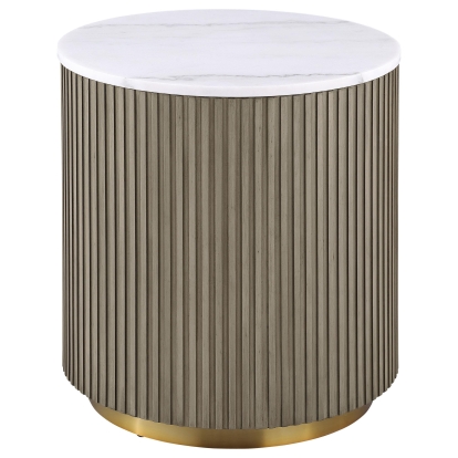 Coaster Jason Contemporary White Marble End Table Model 711417
