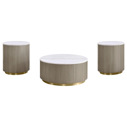 Coaster Jason Contemporary White Marble End Table Model 711418-S3