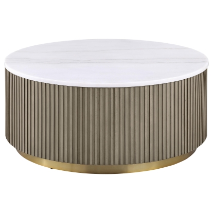 Coaster Jason Contemporary White Marble Coffee Table Model 711418