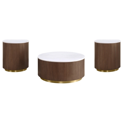 Coaster Jason Contemporary White Marble End Table Model 712418-S3