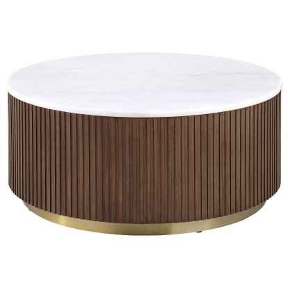 Coaster Jason Contemporary White Marble Coffee Table Model 712418