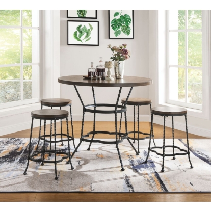 ACME Qamar 5PC Pack Counter Height Table Set Model 71890